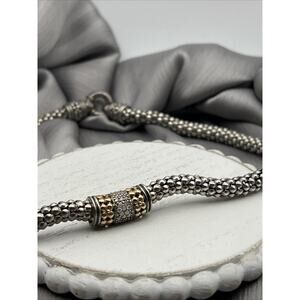 Gabrielle Bruni necklace sterling with 14k gold and diamonds 18 Inches